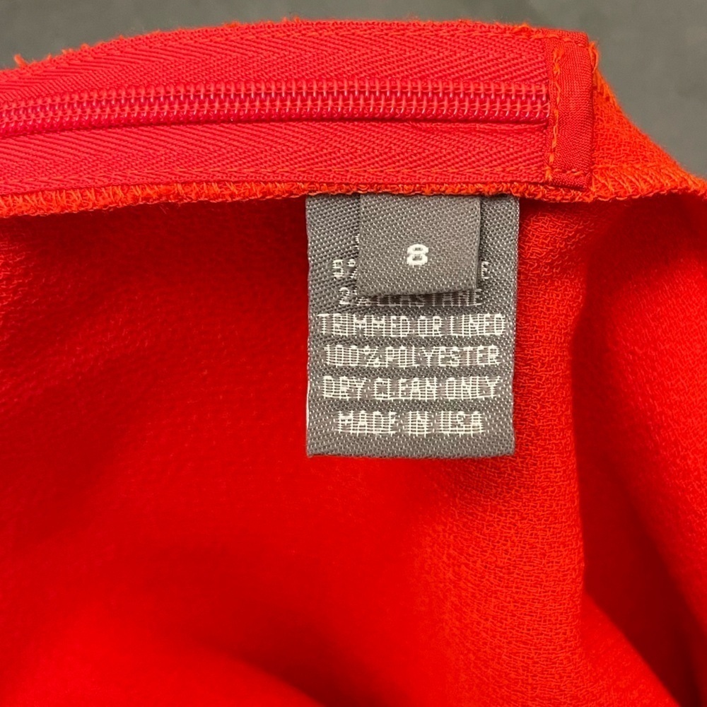 NWT LELA ROSE Button placket pants wool pants In Scarlet red size 8 holidays - Picture 8 of 12